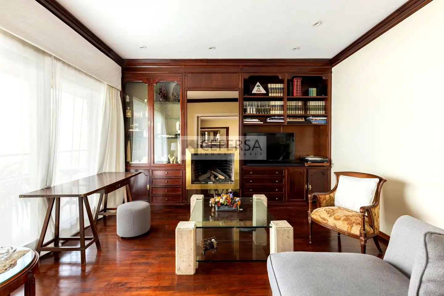 Wohnzimmer von Wohnung zum Verkauf in Barcelona mit Heizung, Parkett und Terrasse