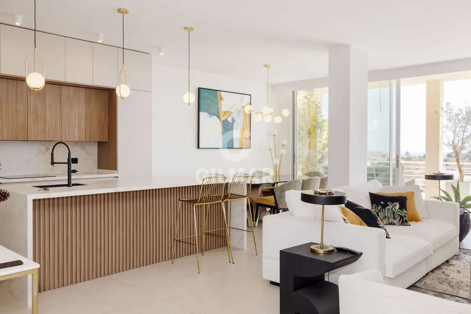 Sala de estar de Dúplex en venta en Benalmádena con Calefacción, Jardín privado y Piscina