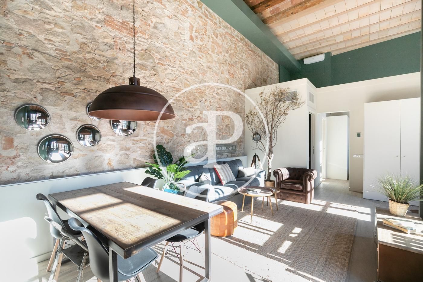 Sala d'estar de Pis en venda en  Barcelona Capital amb Aire condicionat, Calefacció i Jardí privat