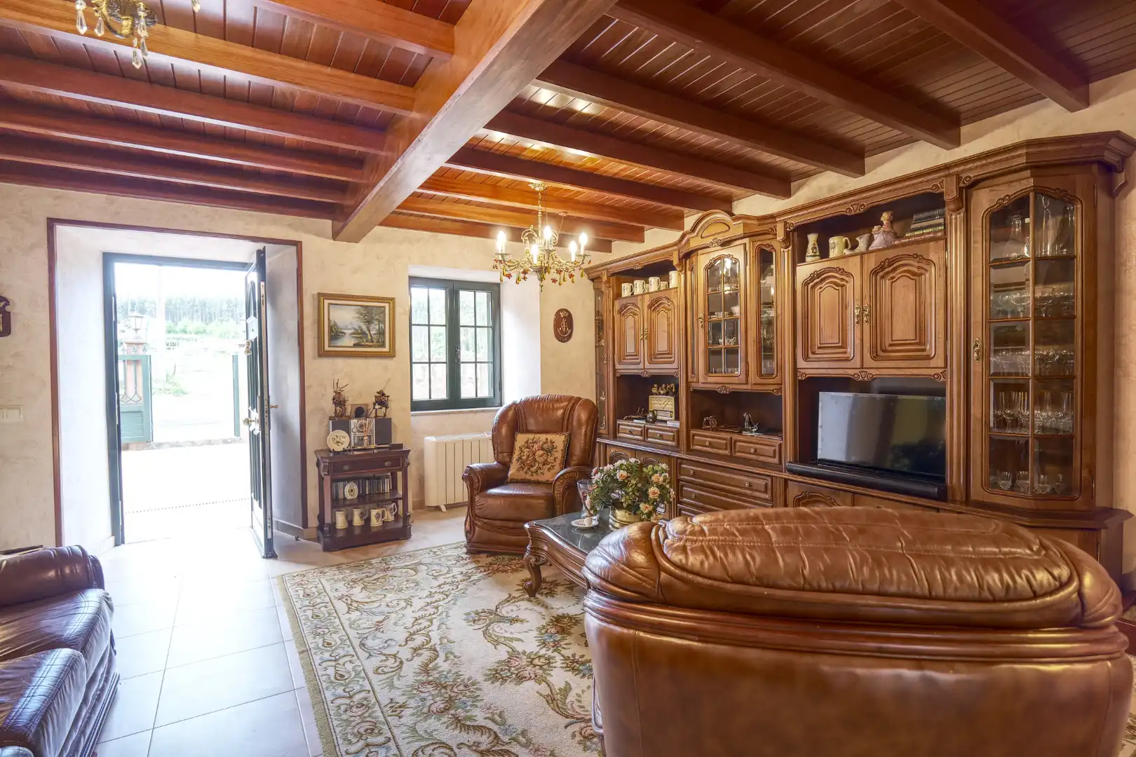 Sala de estar de Finca rústica en venta en Valdoviño con Calefacción, Jardín privado y Parquet