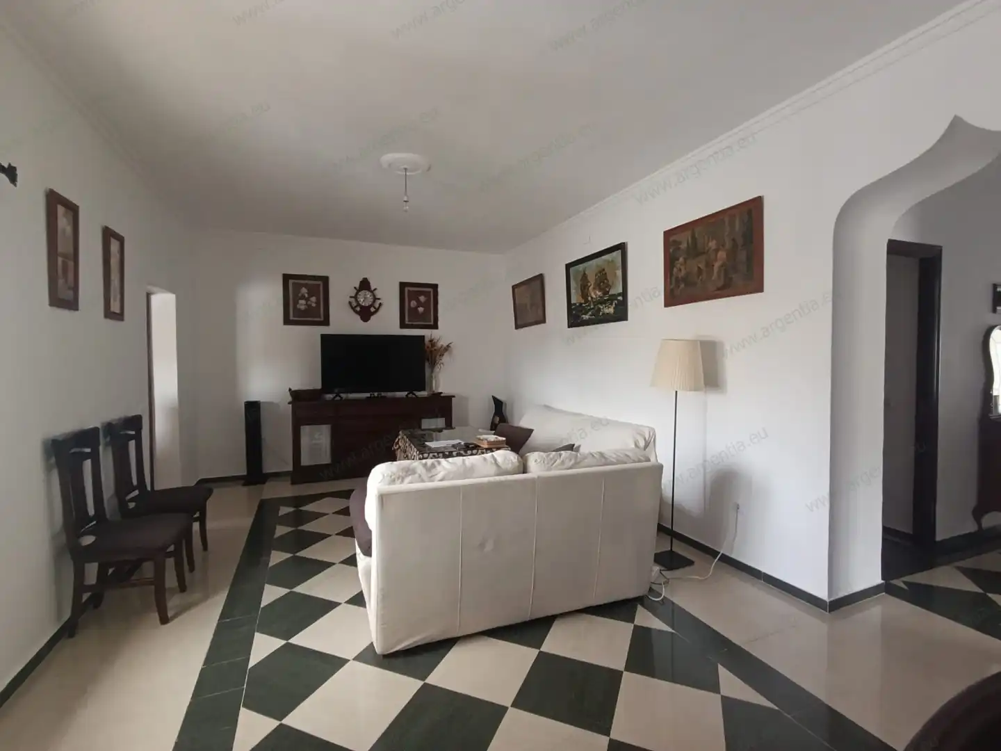 Living room of Flat for sale in Almadén de la Plata  with Air Conditioner, Terrace and Furnished