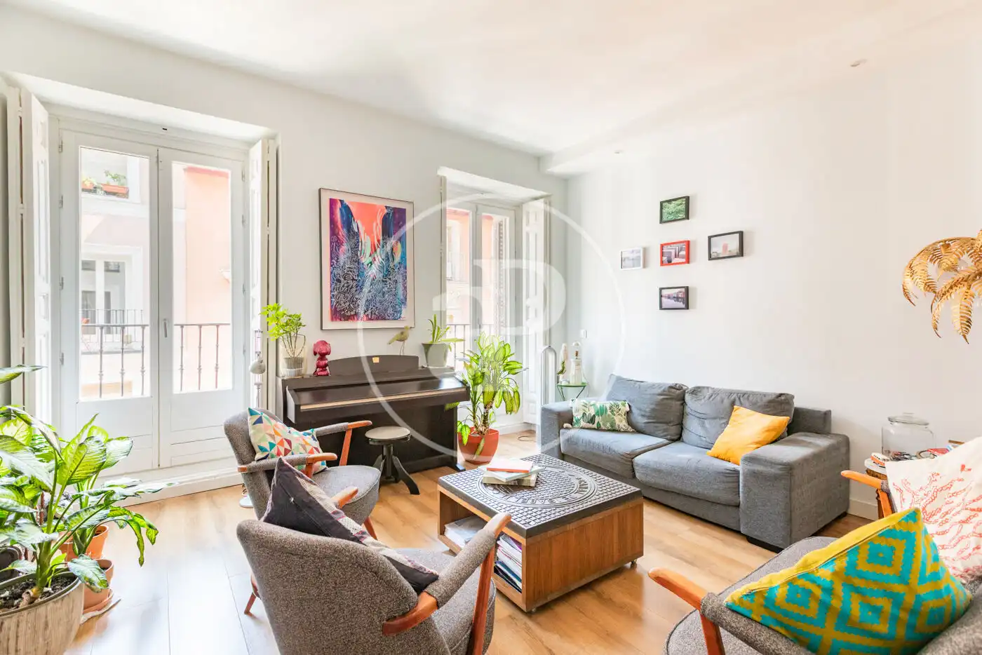 Sala de estar de Piso en venta en Madrid con Aire acondicionado y Balcón