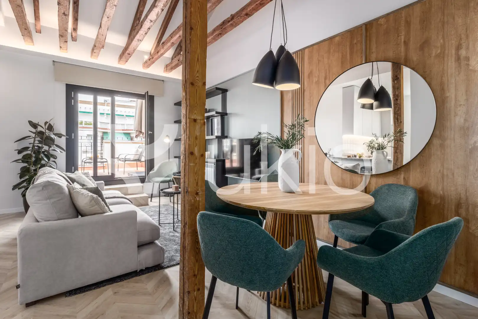 Wohnzimmer von Wohnungen zur Miete in Madrid mit Klimaanlage, Heizung und Terrasse