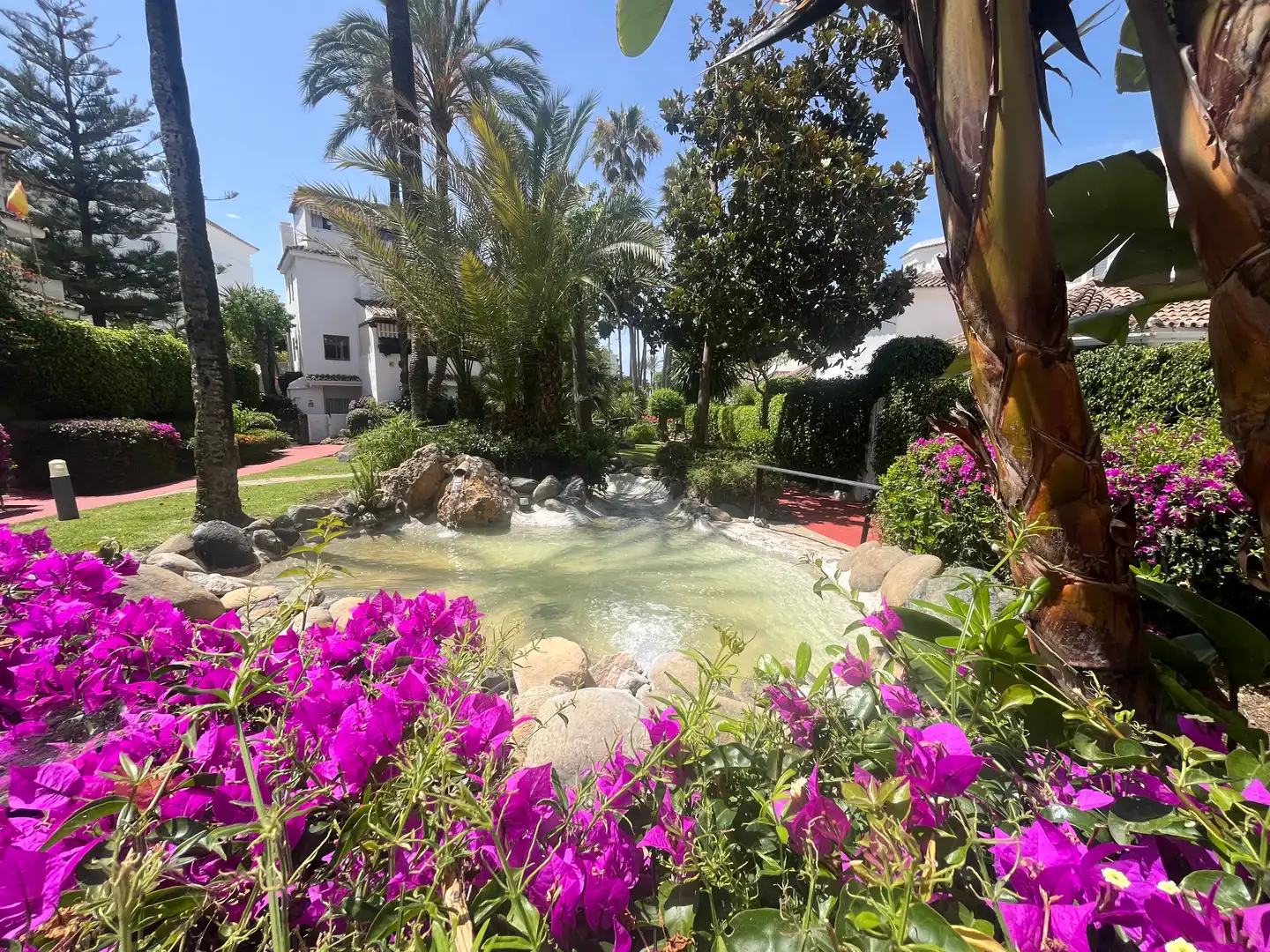 Garden of Flat for rent in Marbella  with Air Conditioner, Heating and Furnished