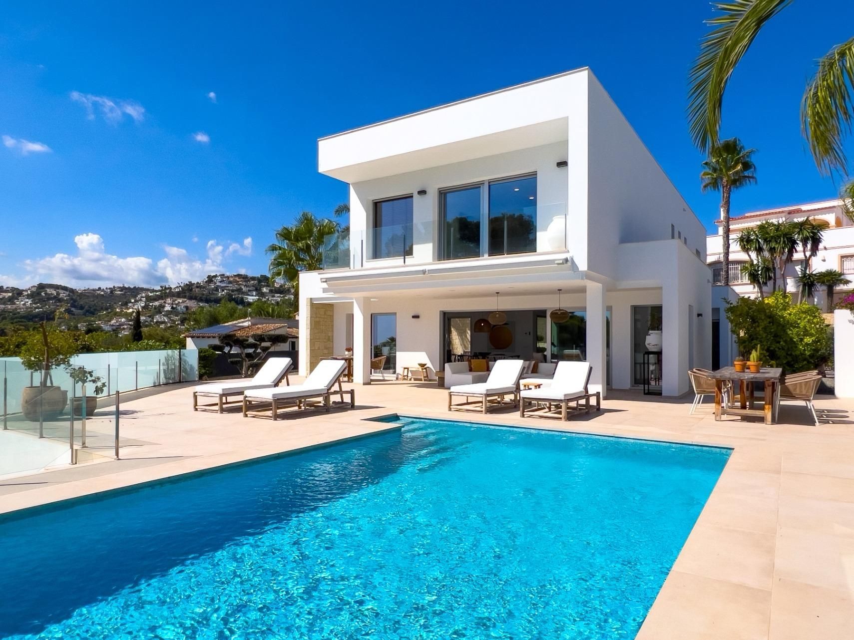 Vista exterior de Casa o chalet en venta en Moraira con Aire acondicionado, Jardín privado y Terraza