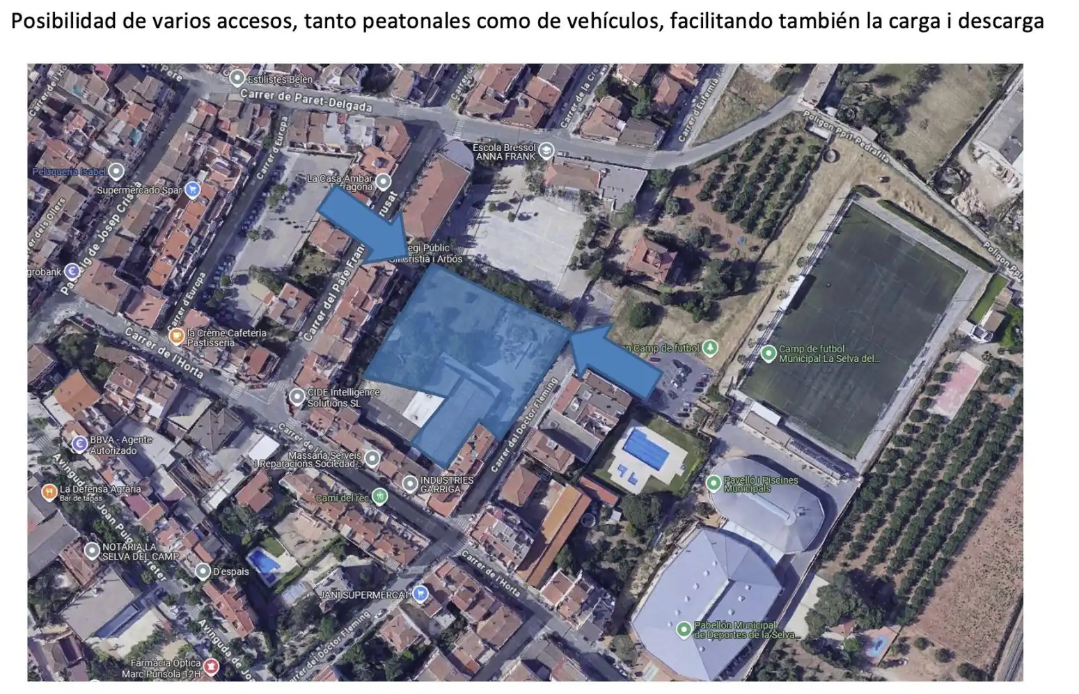 Parkplatz von Fabrikhallen zur Miete in La Selva del Camp