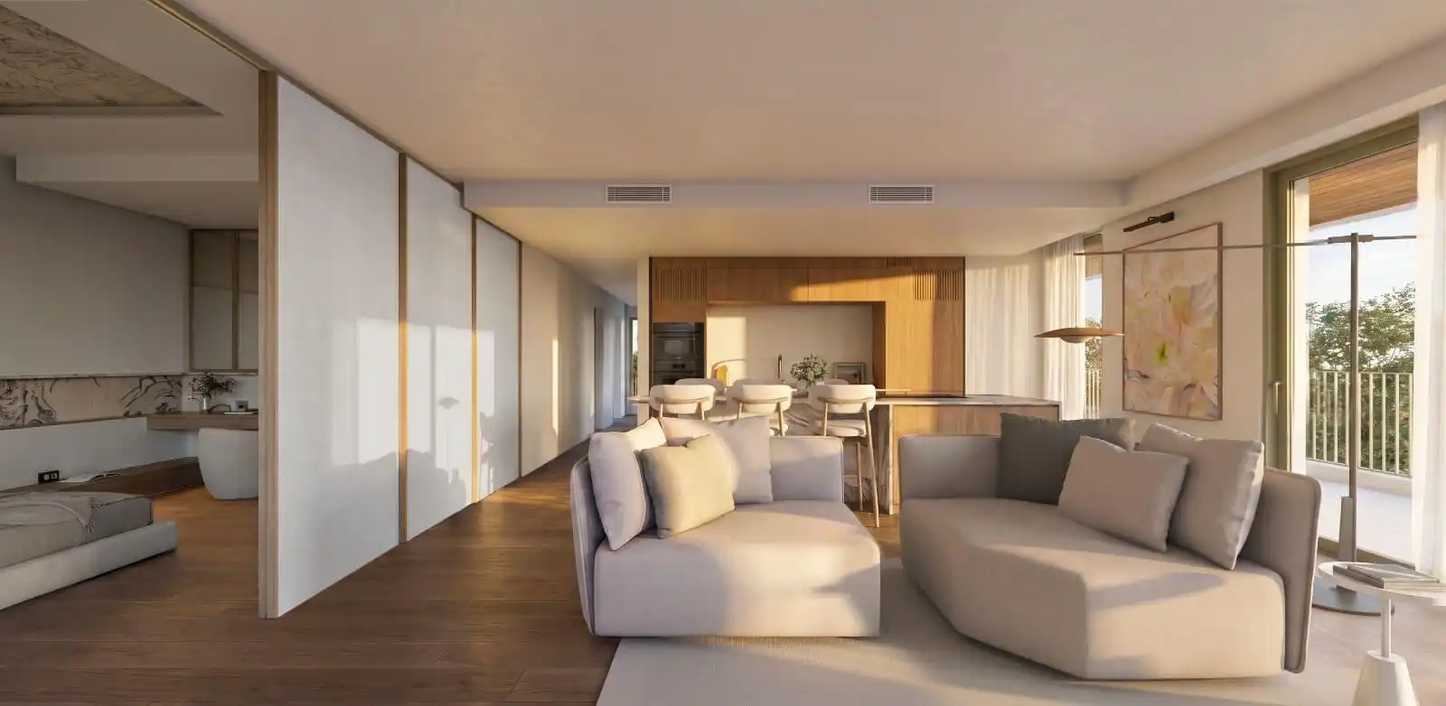Sala d'estar de Apartament en venda en Fuengirola amb Aire condicionat, Jardí privat i Terrassa