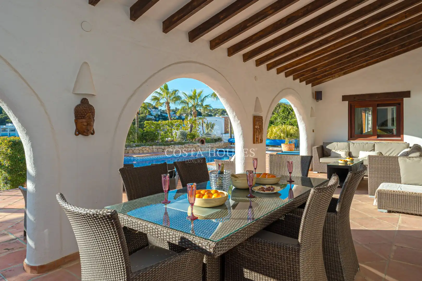 Terrassa de Casa o xalet en venda en Moraira amb Aire condicionat, Calefacció i Jardí privat
