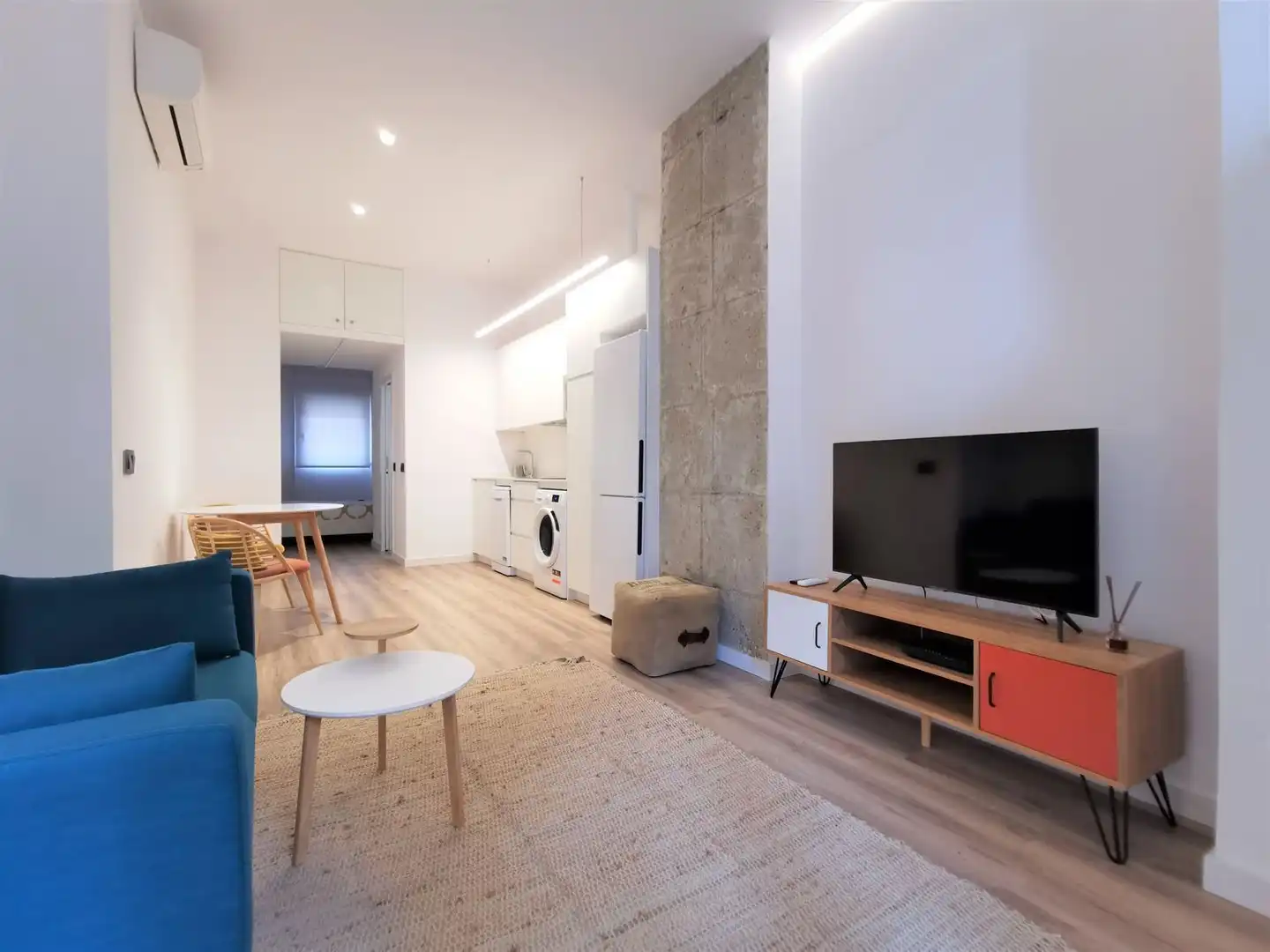 Wohnzimmer von Wohnungen zur Miete in Madrid mit Klimaanlage