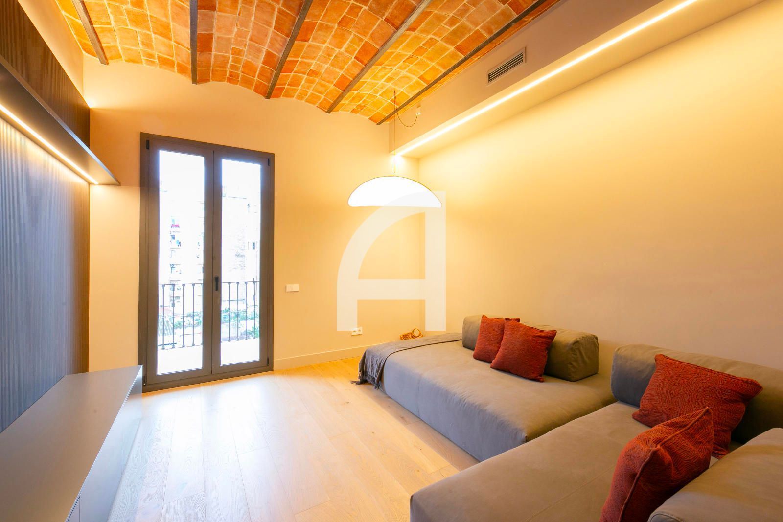 Sala d'estar de Pis en venda en  Barcelona Capital amb Aire condicionat, Calefacció i Terrassa