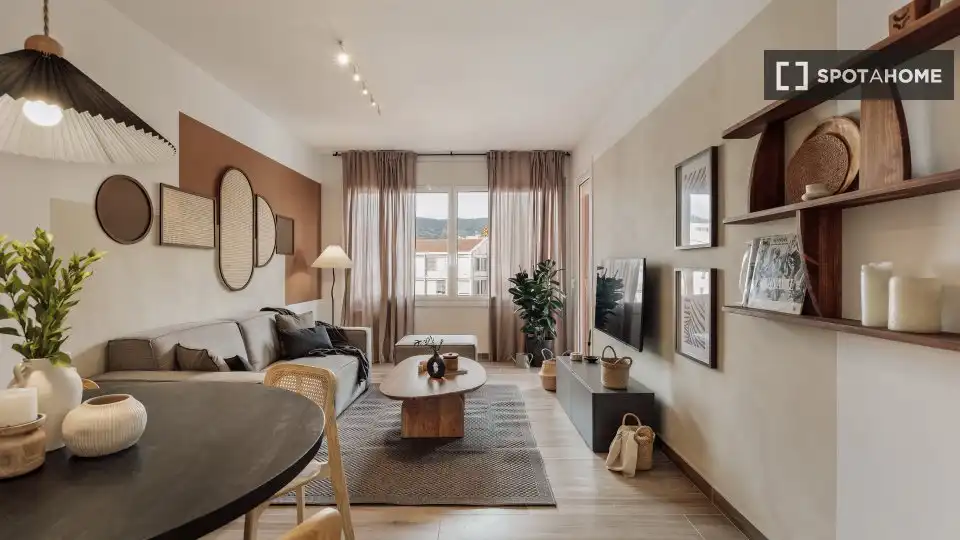 Living room of Flat for rent in Barcelona  with Air Conditioner, Heating and Furnished