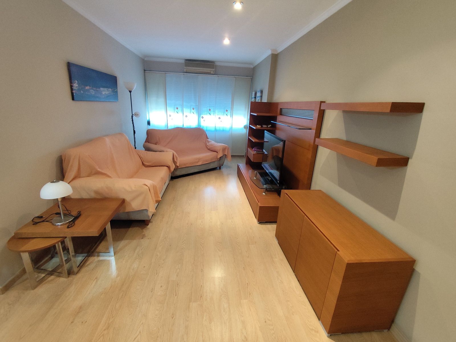 Sala d'estar de Pis de lloguer en  Valencia Capital amb Aire condicionat, Moblat i Rentadora