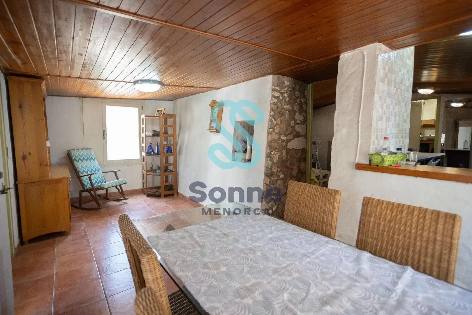 Menjador de Casa o xalet en venda en Ferreries amb Jardí privat, Terrassa i Piscina