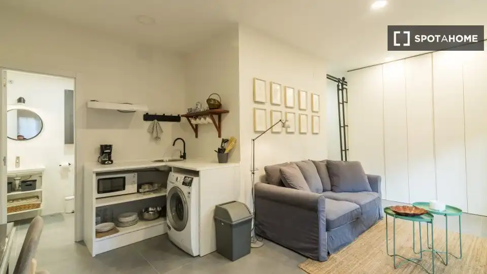 Living room of Flat for rent in  Madrid Capital  with Air Conditioner, Heating and Furnished