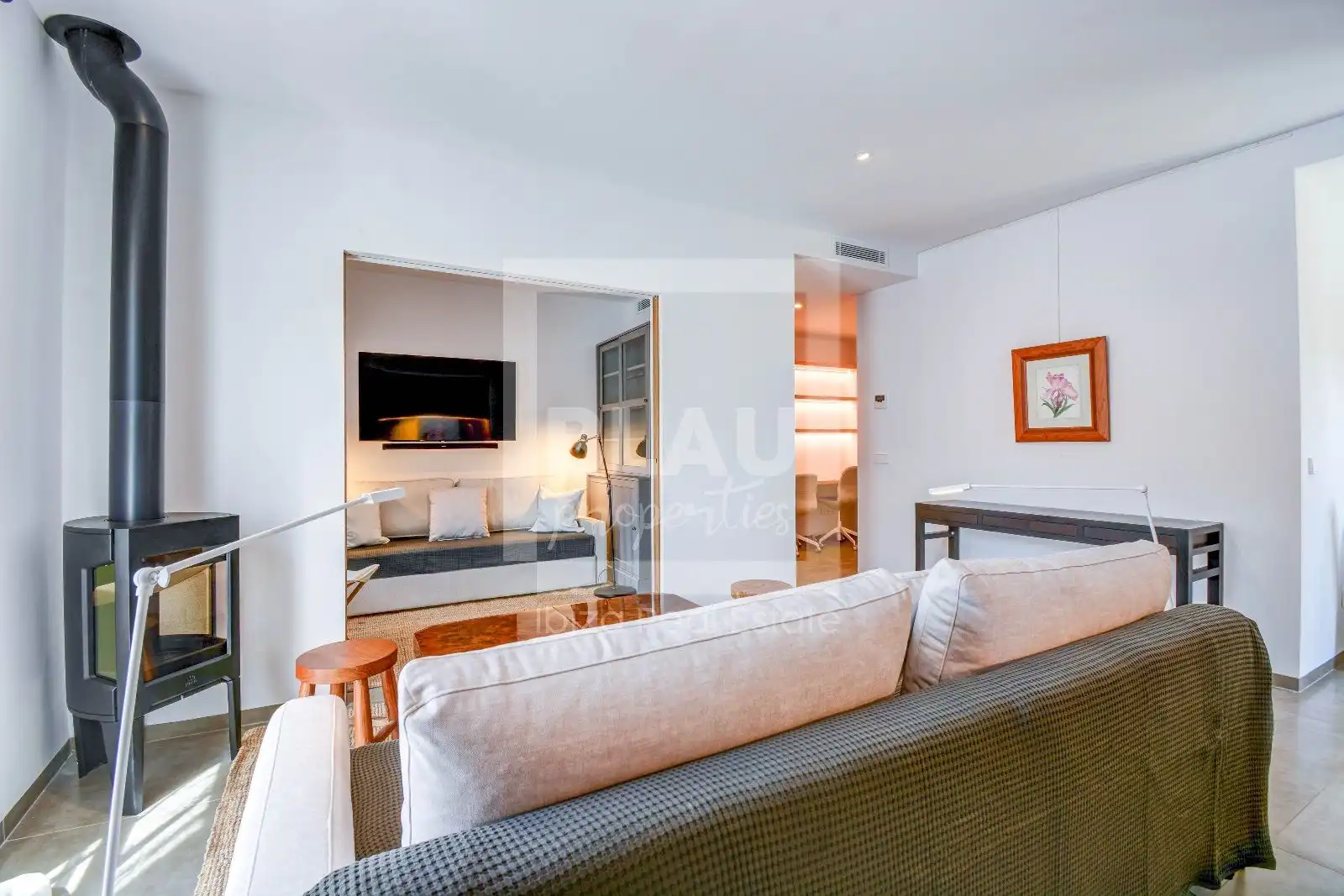 Living room of Flat for rent in Sant Joan de Labritja  with Air Conditioner, Private garden and Furnished