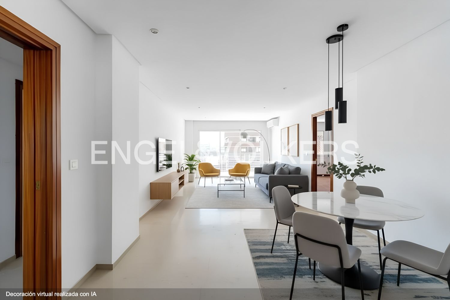 Sala de estar de Apartamento de alquiler en  Madrid Capital con Aire acondicionado, Calefacción y Jardín privado