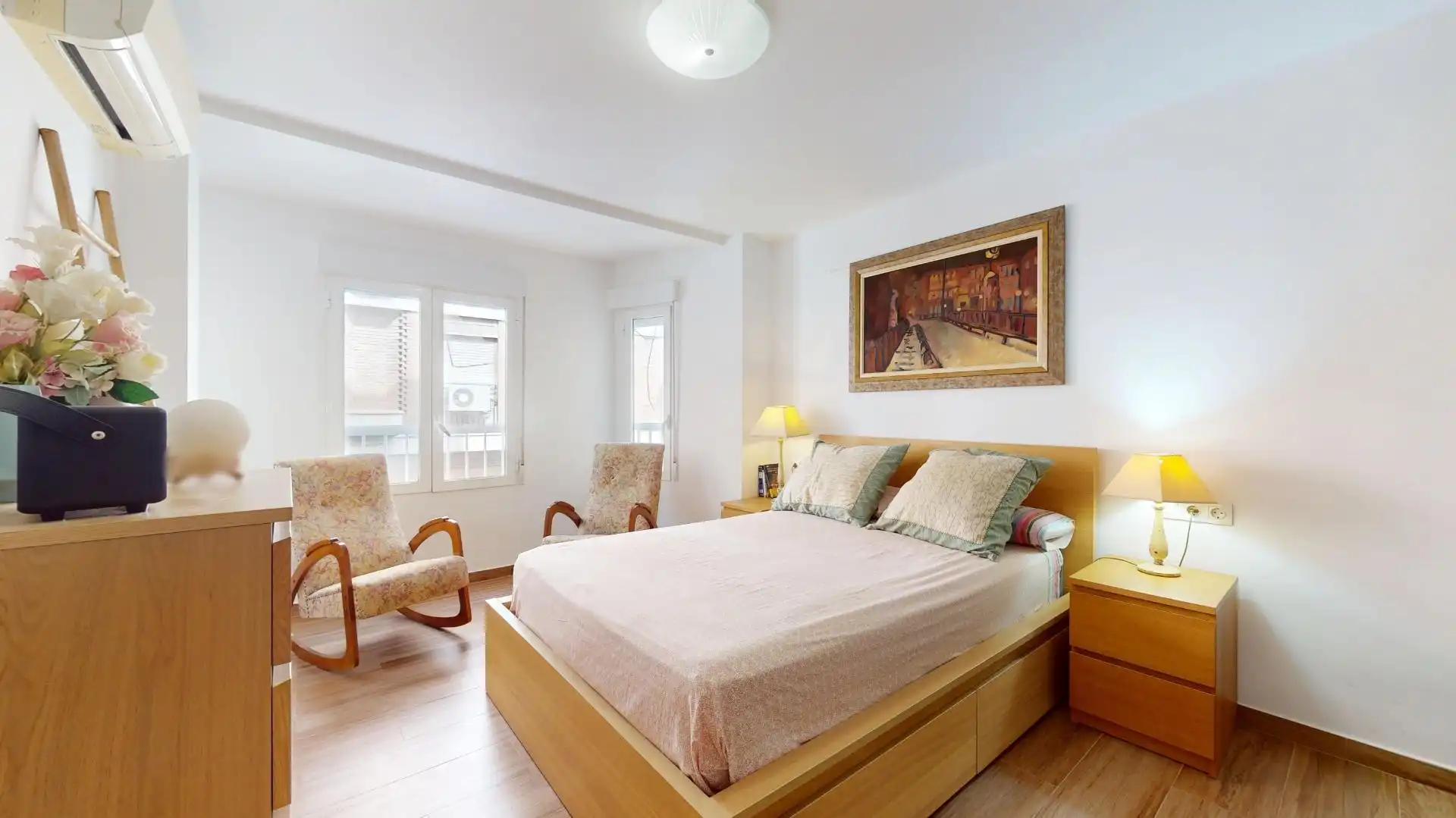 Bedroom of Flat for sale in Elche / Elx  with Air Conditioner and Balcony