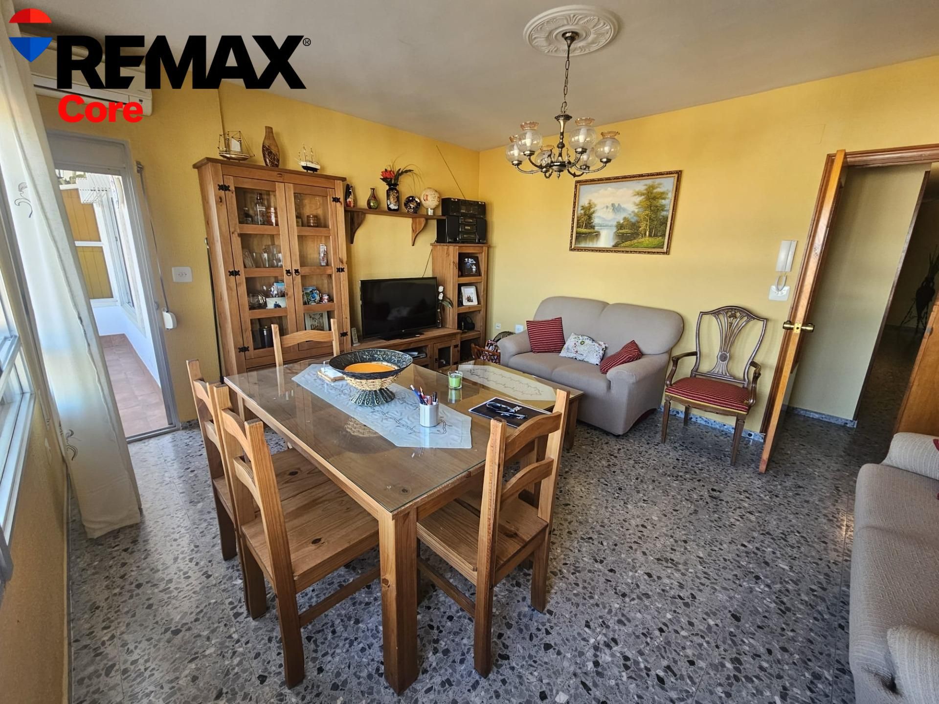 Living room of Flat for sale in Sierra de Fuentes  with Air Conditioner, Terrace and Furnished