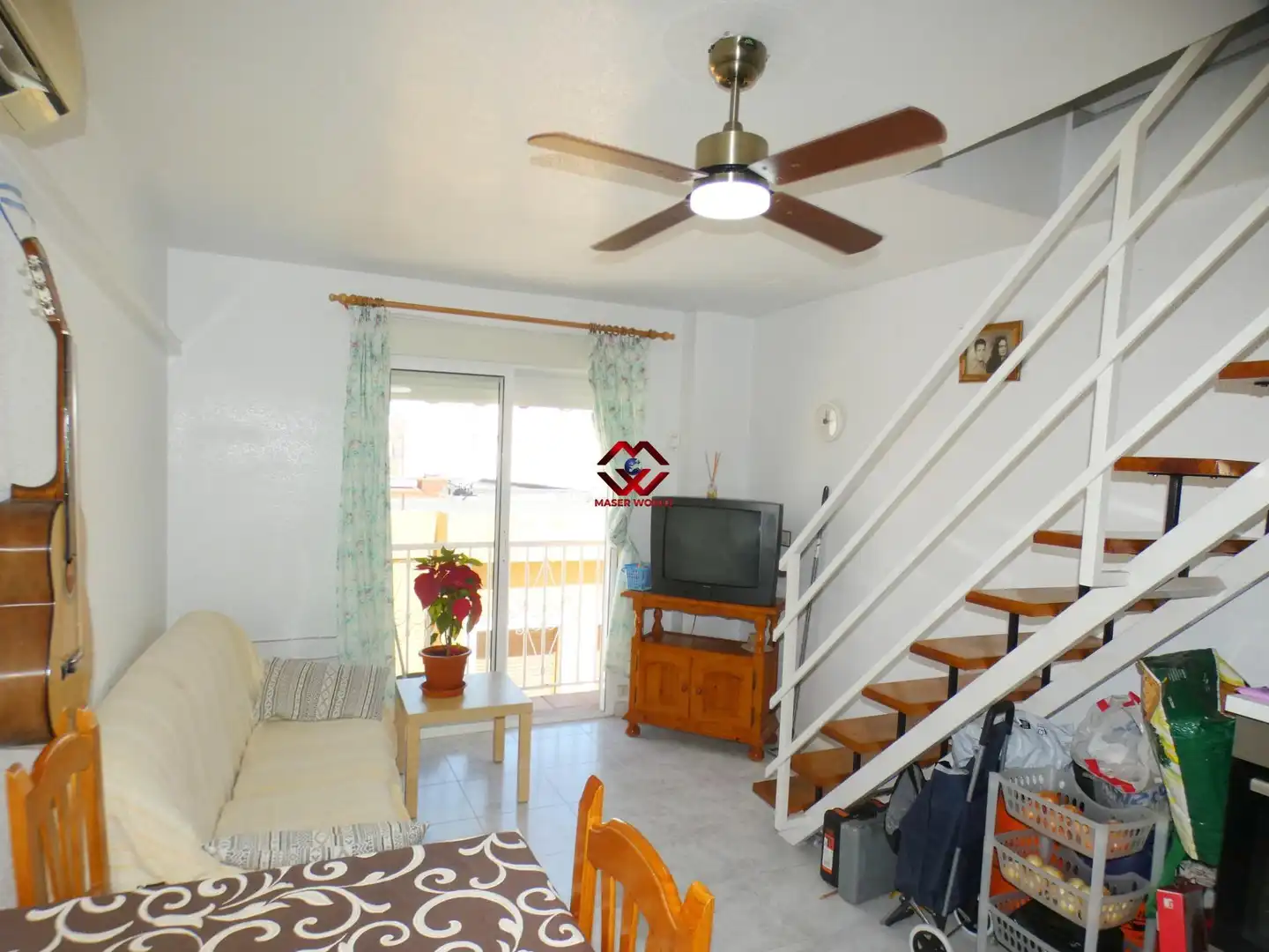 Sala de estar de Piso en venta en Mazarrón con Aire acondicionado y Balcón