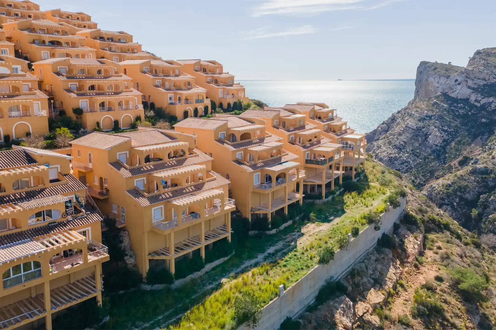 Exterior view of Apartments for sale in Benitachell / El Poble Nou de Benitatxell  with Air Conditioner, Terrace and Swimming Pool