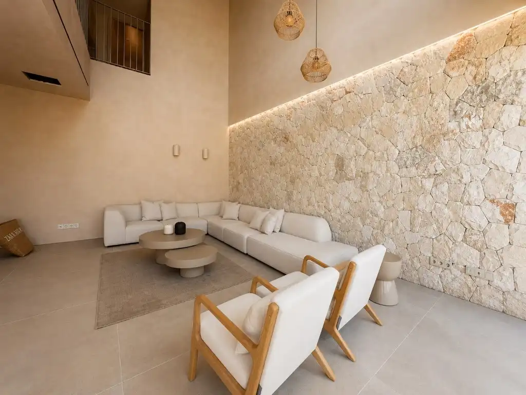 Sala de estar de Casa adosada en venta en Ses Salines con Aire acondicionado, Jardín privado y Terraza