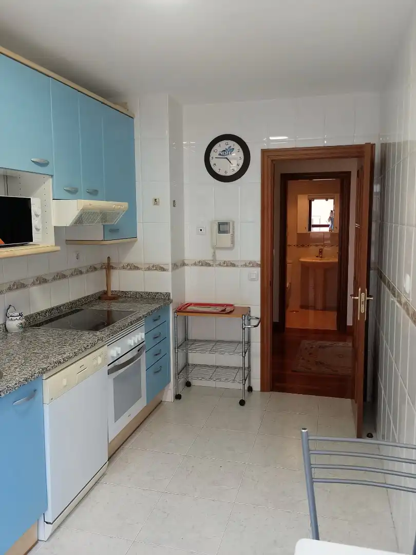 Cuina de Pis de lloguer en Oviedo  amb Calefacció, Jardí privat i Parquet