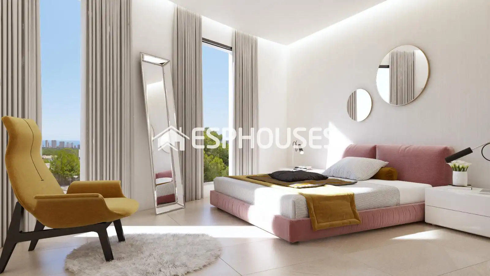 Schlafzimmer von Haus oder Chalet zum Verkauf in Finestrat mit Klimaanlage, Heizung und Abstellraum