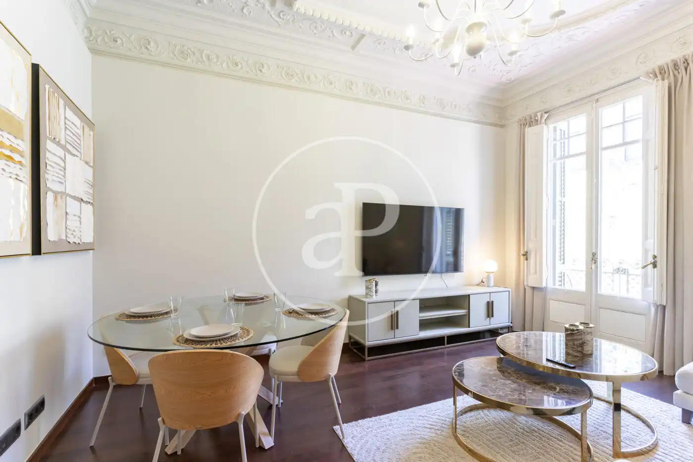 Sala de estar de Piso de alquiler en Barcelona con Aire acondicionado, Calefacción y Amueblado