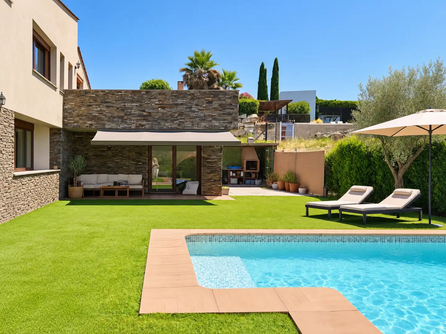 Swimming pool of Houses for sale in Cervià de Ter  with Air Conditioner, Heating and Private garden