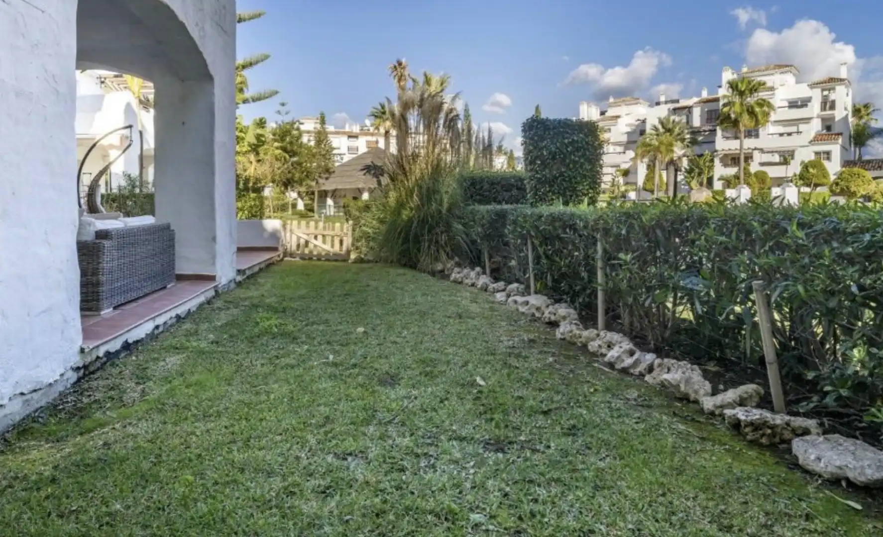 Garden of Ground floor for rent in Marbella  with Air Conditioner, Swimming Pool and Furnished