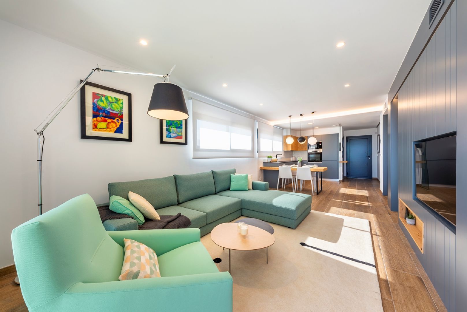 Sala d'estar de Apartament en venda en Benitachell / El Poble Nou de Benitatxell amb Aire condicionat, Calefacció i Jardí privat