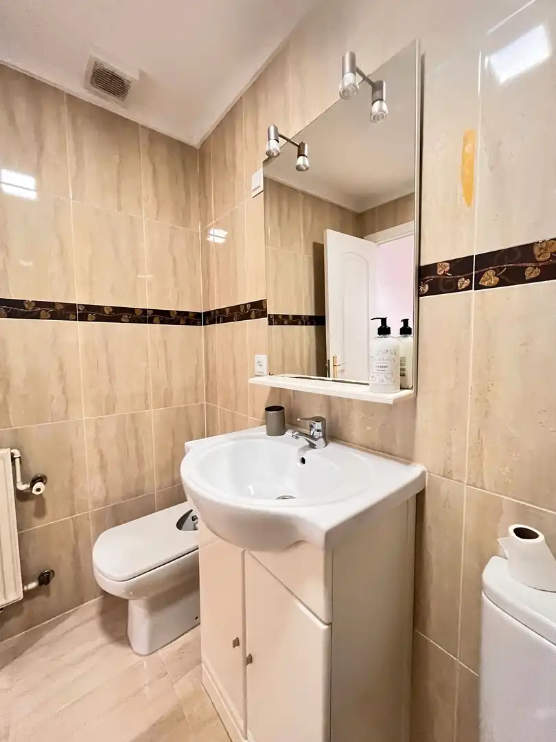 Baño de Piso de alquiler en Madrid con Aire acondicionado, Terraza y Amueblado