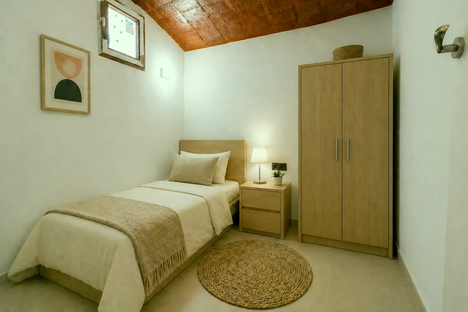 Schlafzimmer von Erdgeschoss zum Verkauf in Barcelona mit Klimaanlage, Heizung und Privatgarten