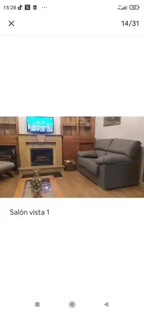 Sala d'estar de Casa adosada en venda en Medinaceli amb Jardí privat, Moblat i Forn