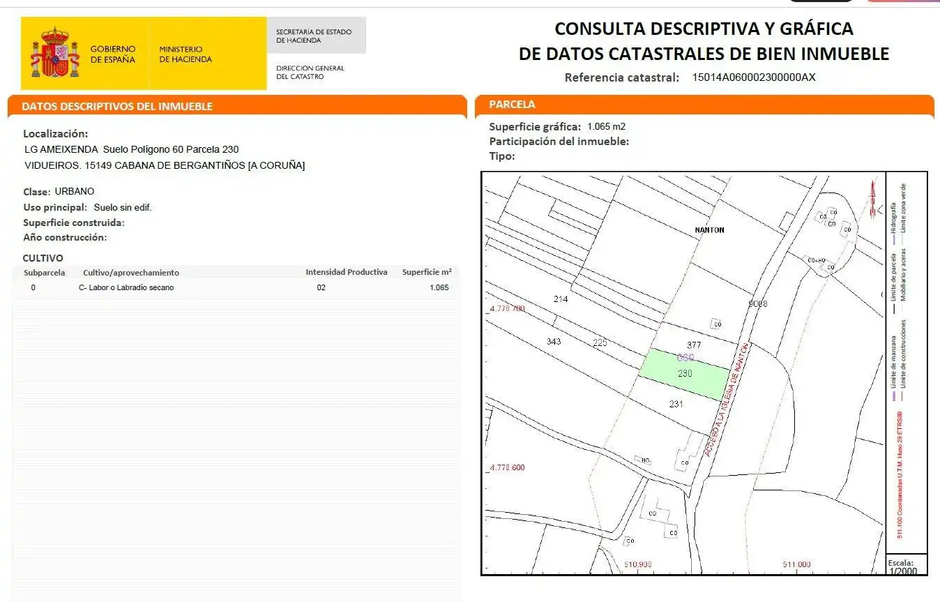 Residencial en venta en Cabana de Bergantiños