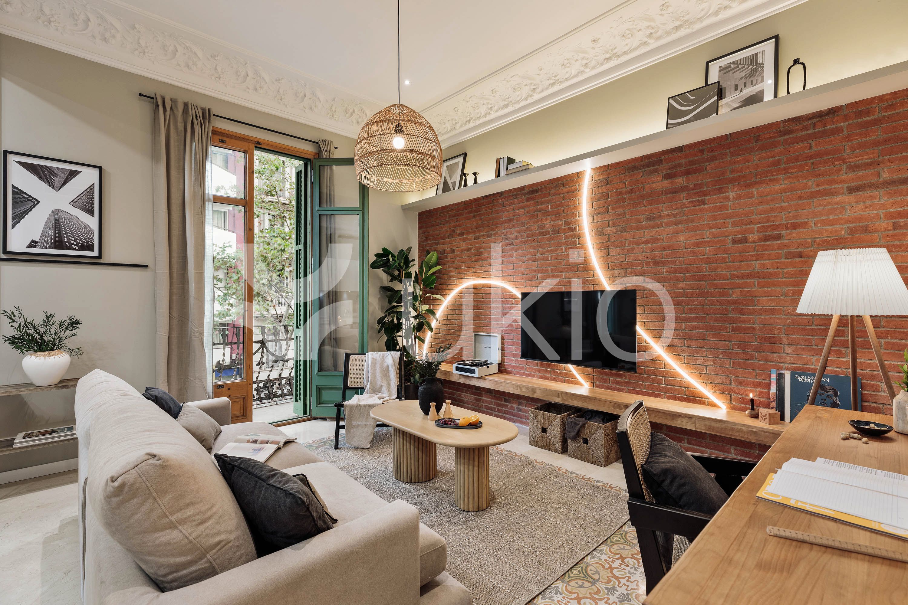 Living room of Apartment to rent in  Barcelona Capital  with Air Conditioner, Heating and Furnished