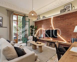 Sala d'estar de Apartament de lloguer en  Barcelona Capital amb Aire condicionat, Calefacció i Moblat