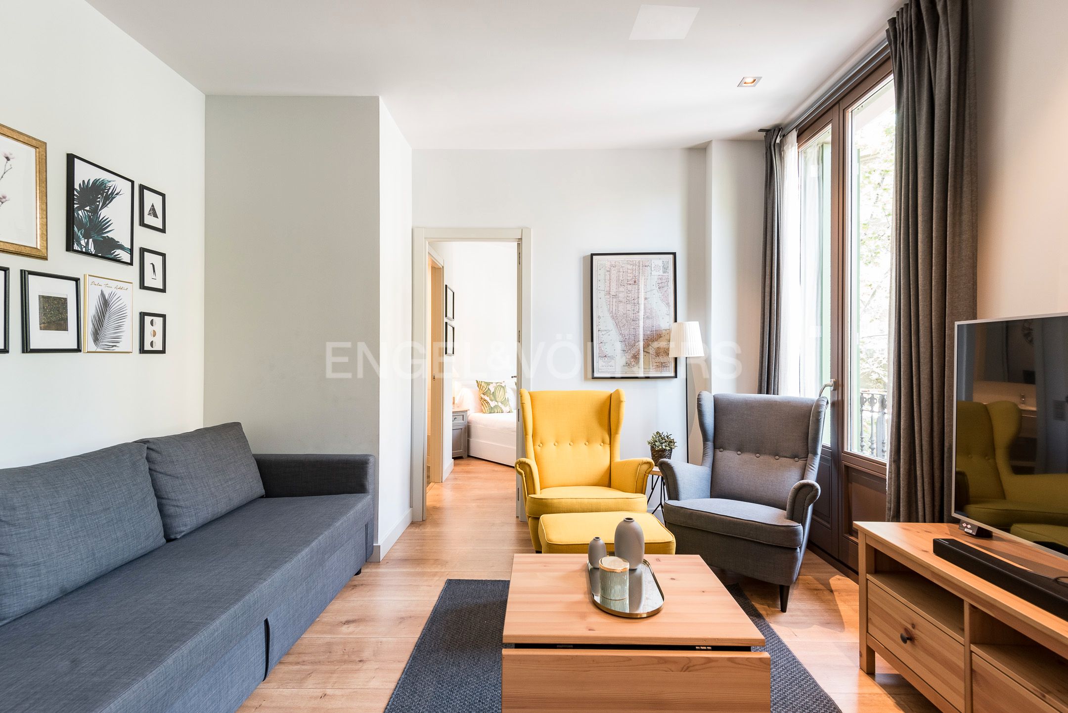 Living room of Apartment to rent in  Barcelona Capital  with Air Conditioner, Heating and Parquet flooring