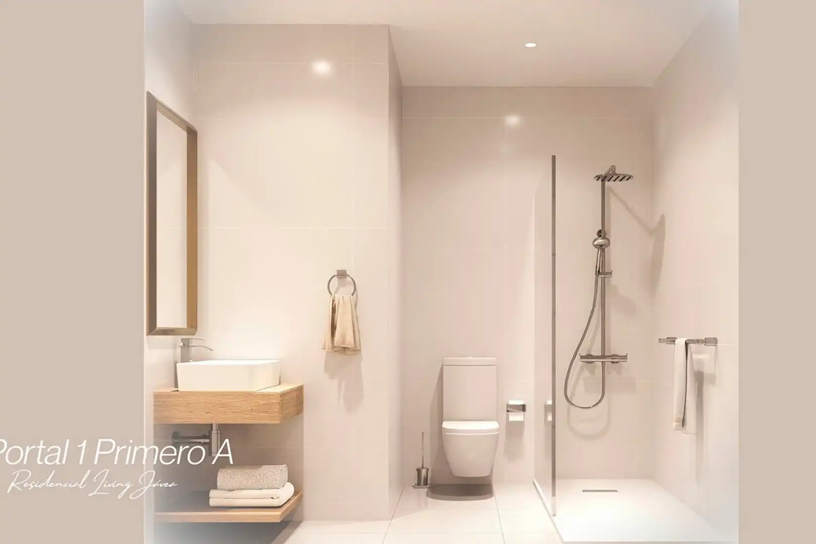 Badezimmer von Dachboden zum Verkauf in Jávea / Xàbia mit Klimaanlage, Heizung und Privatgarten