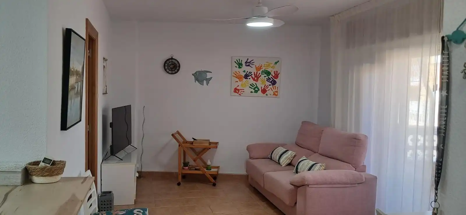 Wohnzimmer von Erdgeschoss zur Miete in Pilar de la Horadada mit Klimaanlage, Terrasse und Möbliert
