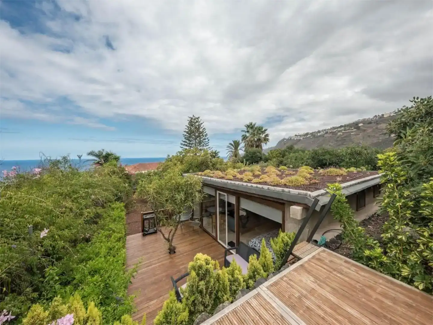 Terraza de Estudio de alquiler en La Orotava con Aire acondicionado, Jardín privado y Parquet