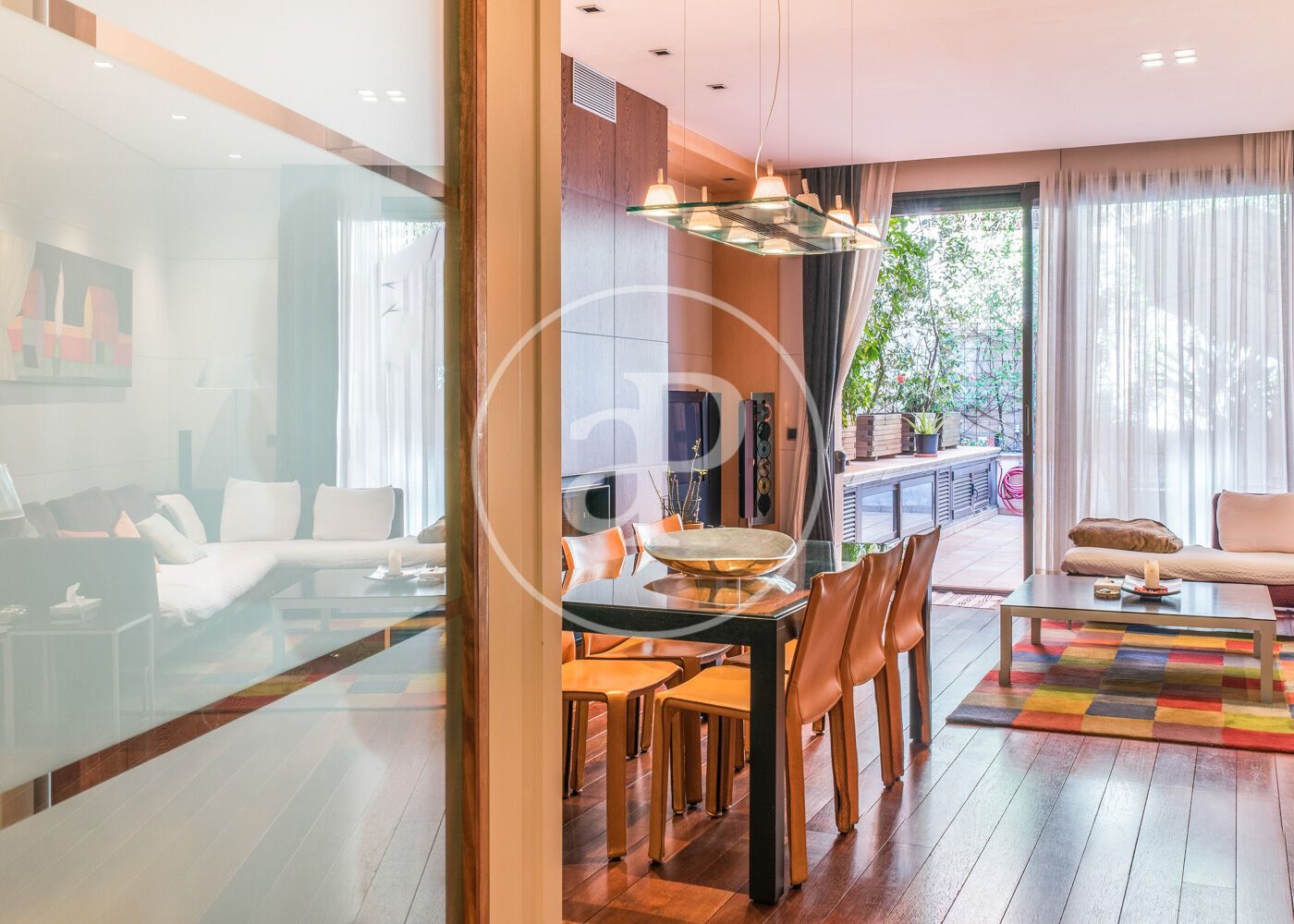 Dining room of Single-family semi-detached for sale in  Barcelona Capital  with Air Conditioner, Heating and Private garden