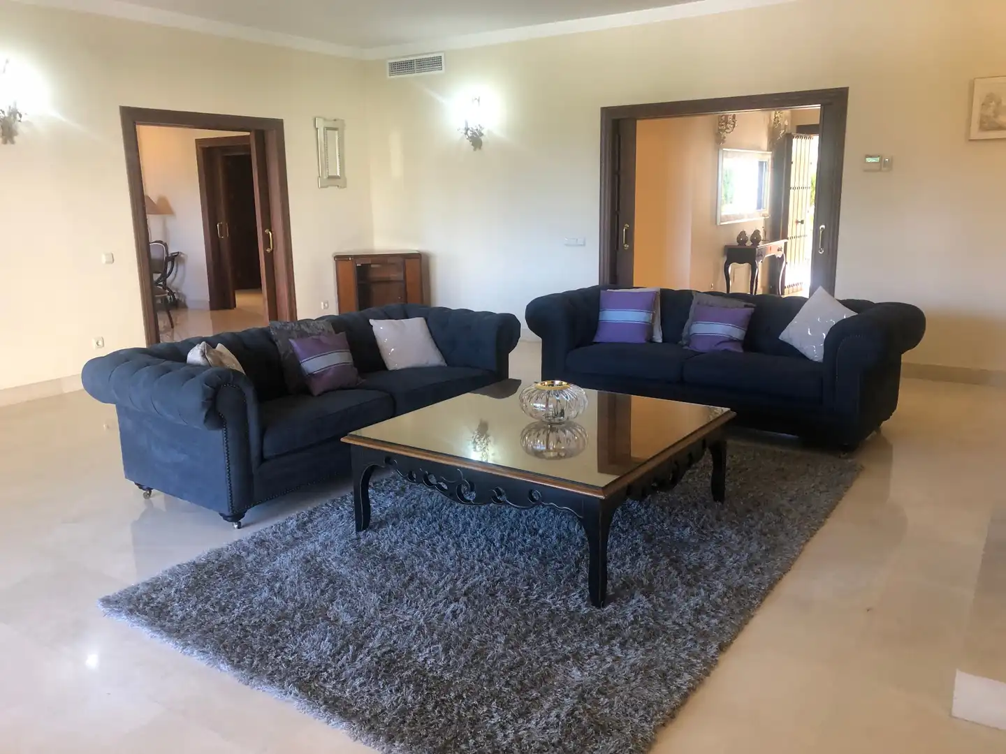 Wohnzimmer von Haus oder Chalet zur Miete in Marbella mit Klimaanlage, Heizung und Privatgarten