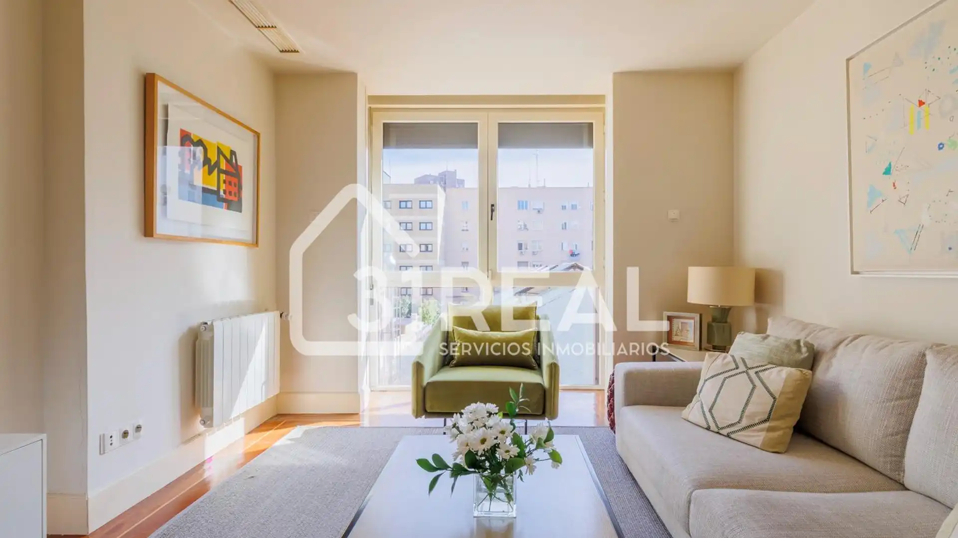 Wohnzimmer von Wohnung zum Verkauf in  Madrid Capital mit Klimaanlage, Heizung und Parkett