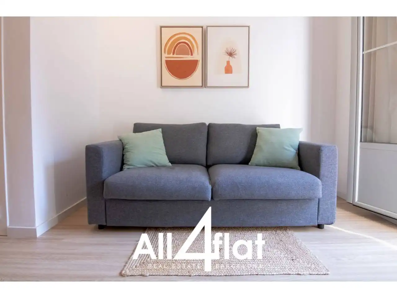 Sala de estar de Piso de alquiler en Barcelona con Aire acondicionado, Parquet y Amueblado