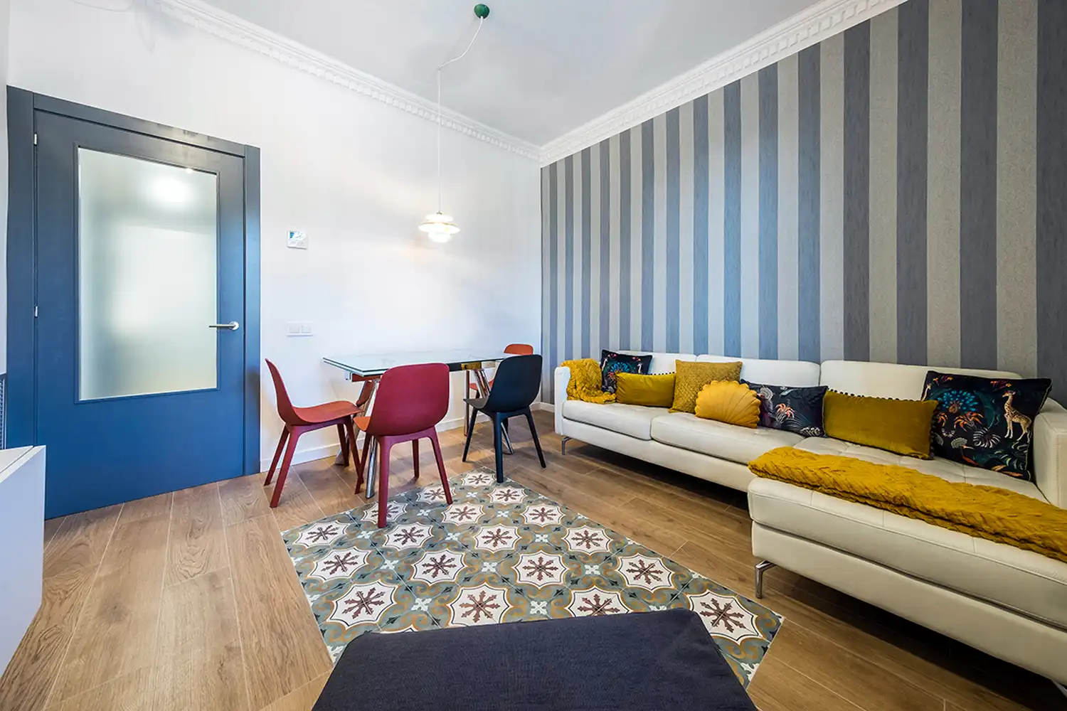 Sala de estar de Piso de alquiler en Barcelona con Aire acondicionado, Calefacción y Parquet