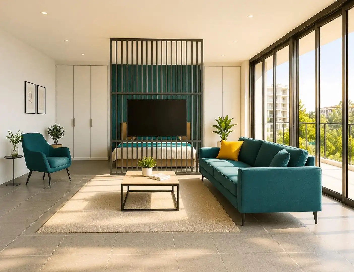 Living room of Flat for sale in San Javier  with Storage room, Furnished and Balcony