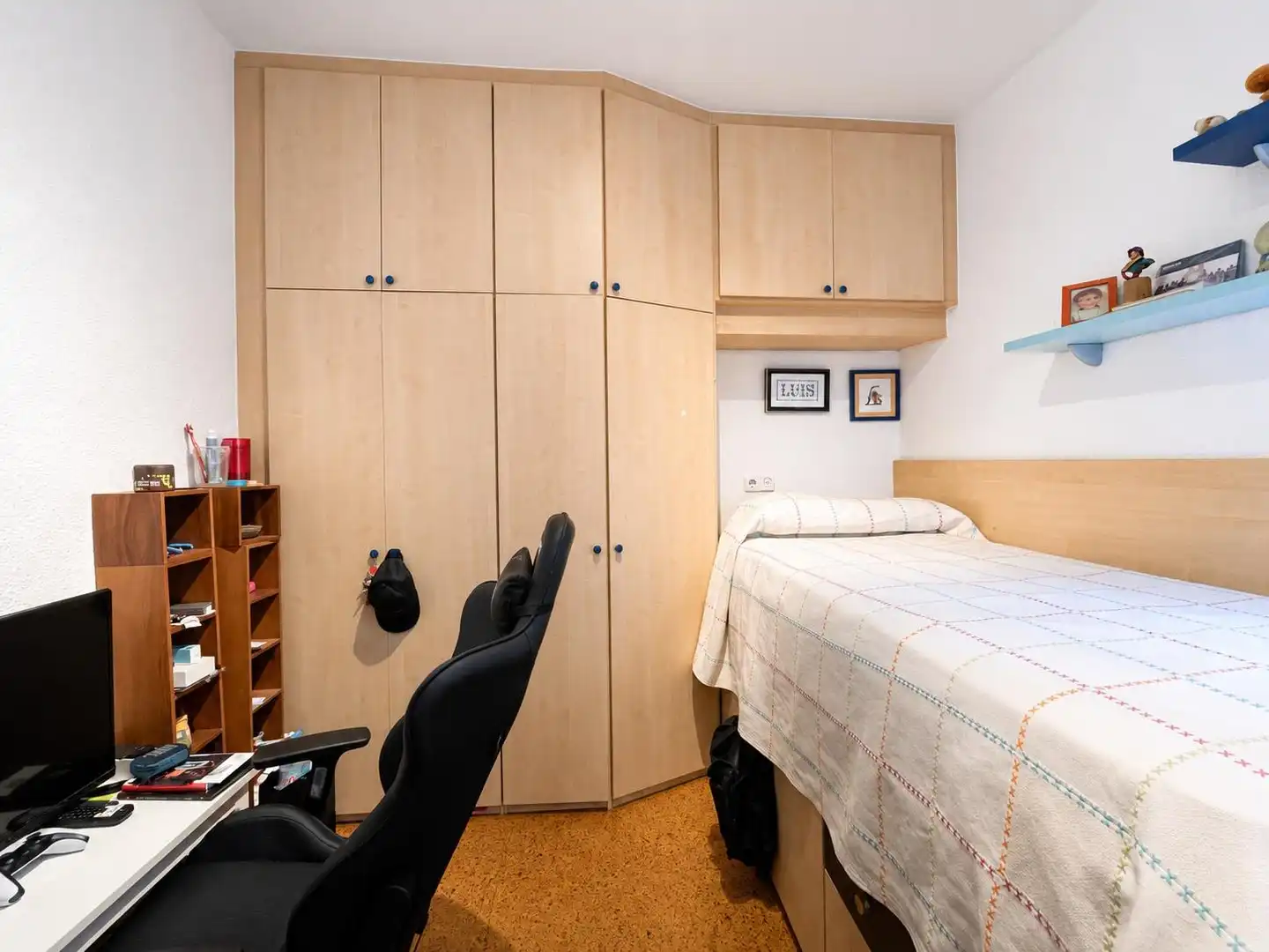 Schlafzimmer von Wohnung zum Verkauf in Esplugues de Llobregat mit Klimaanlage, Parkett und Terrasse