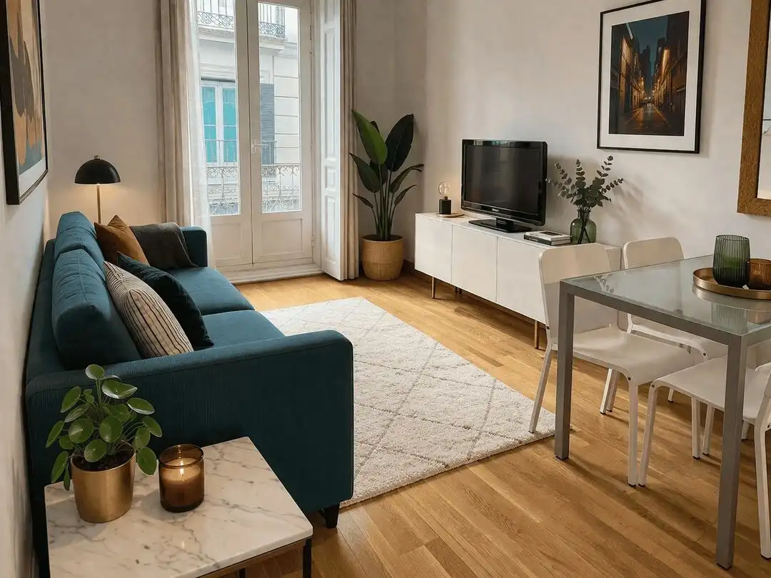 Sala de estar de Piso en venta en  Madrid Capital con Aire acondicionado, Calefacción y Amueblado