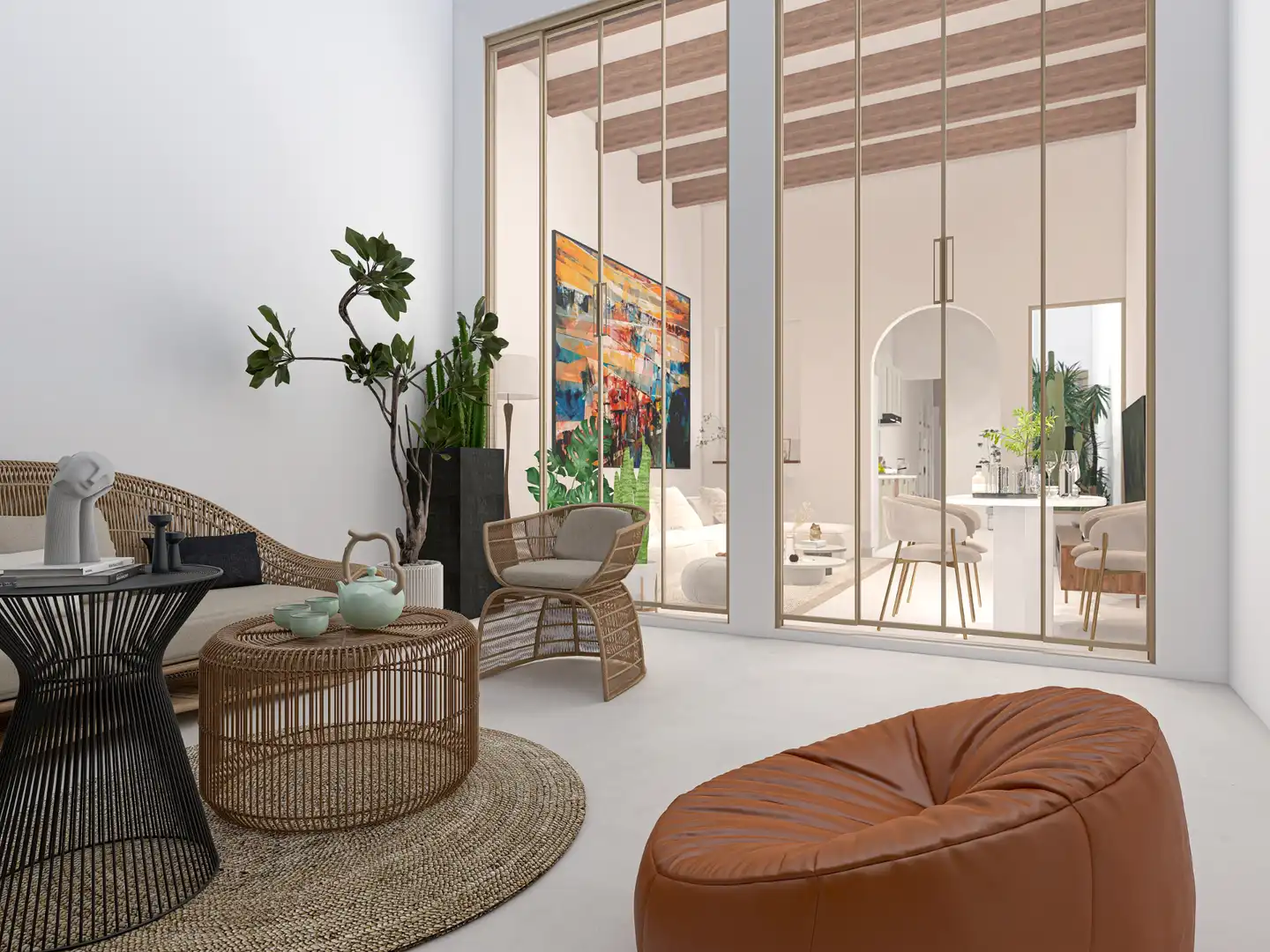 Living room of Flat for sale in Barcelona  with Private garden and Terrace